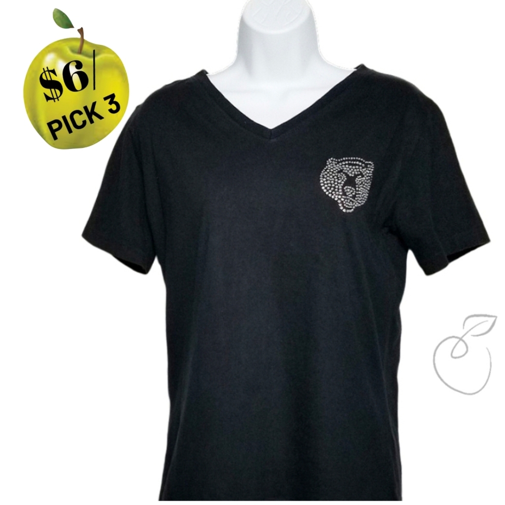 VIATRAN RHINESTONE TEE SZ M